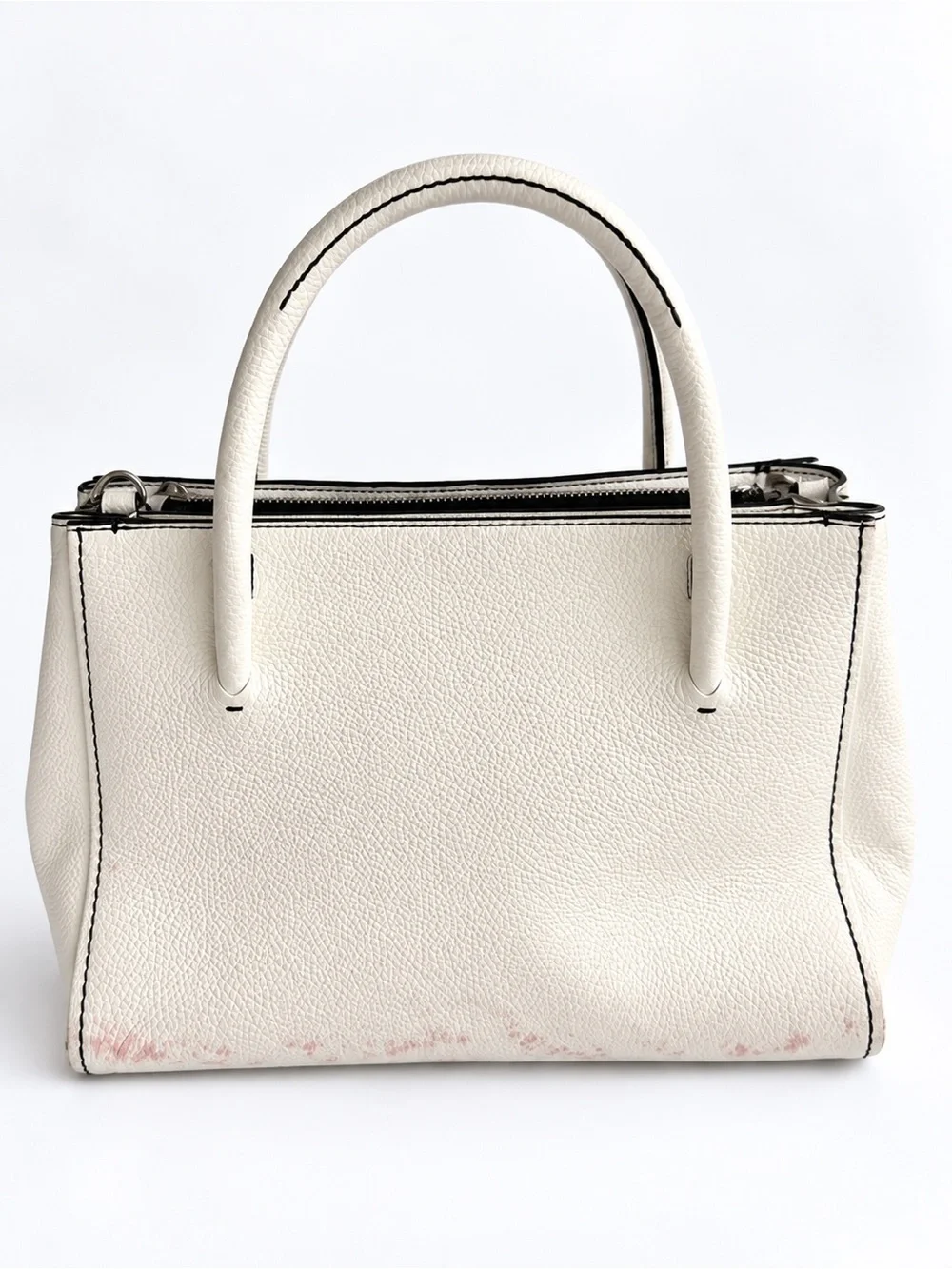Marc Jacobs Lock That Leather Tote Star White Satchel + Shoulder Strap